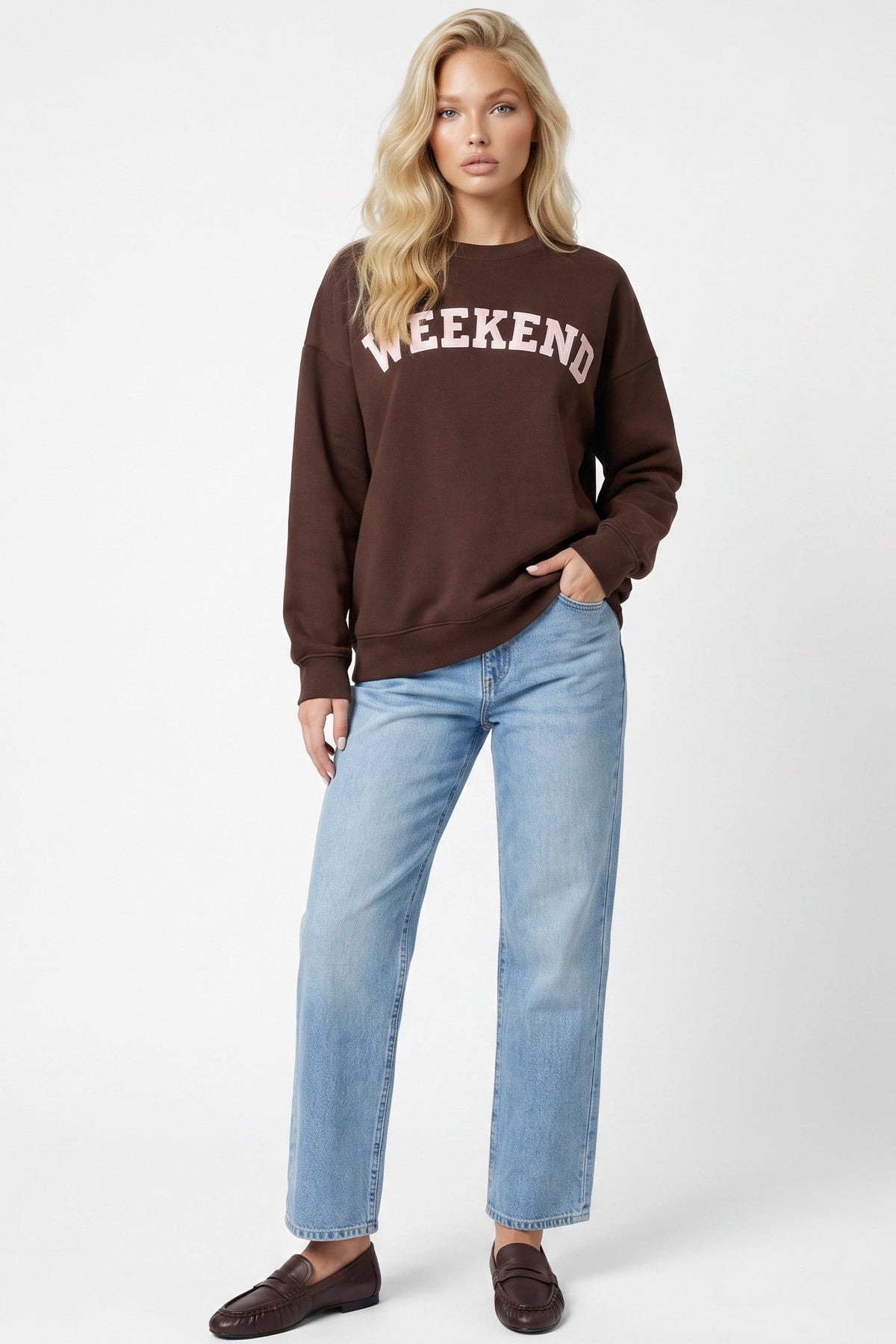 Brown Weekend Cotton Sweatshirt-0