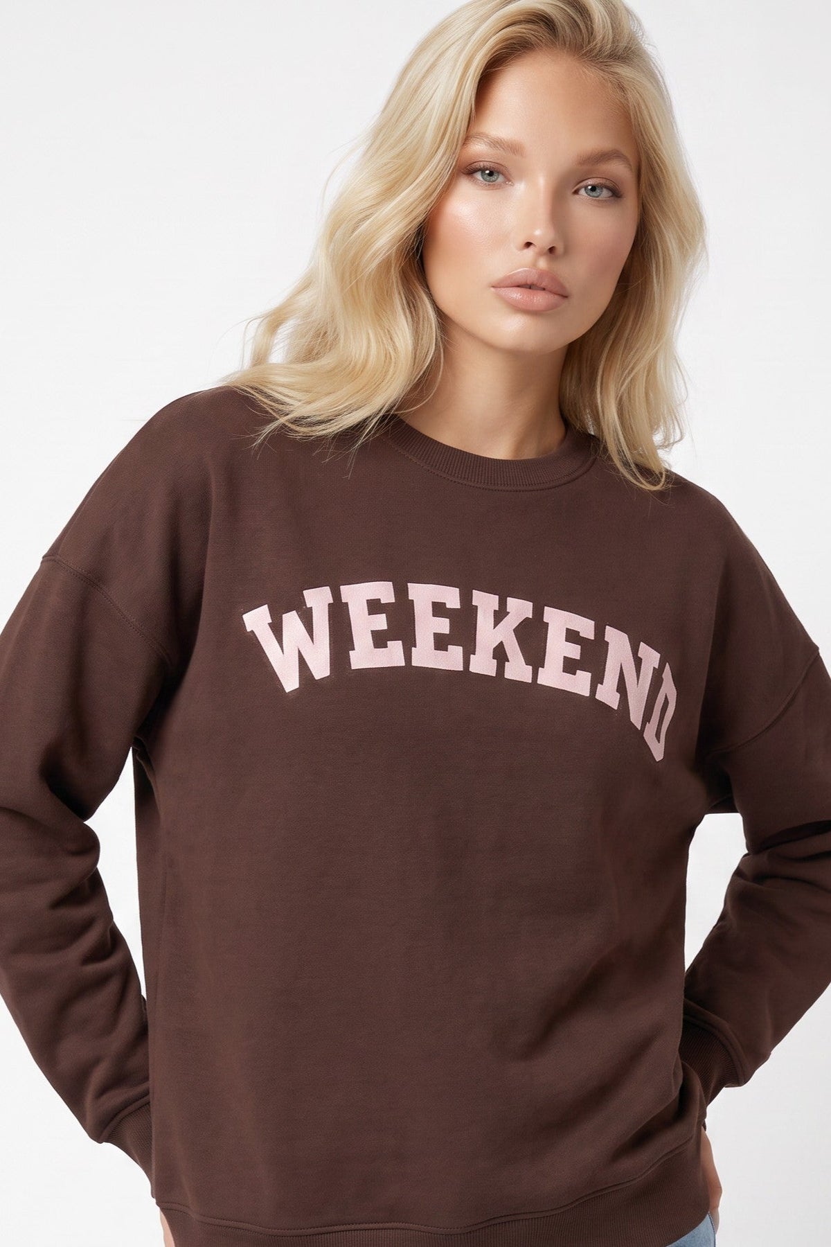 Brown Weekend Cotton Sweatshirt-1