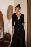 Whisper Light Button up Midi Dress-0