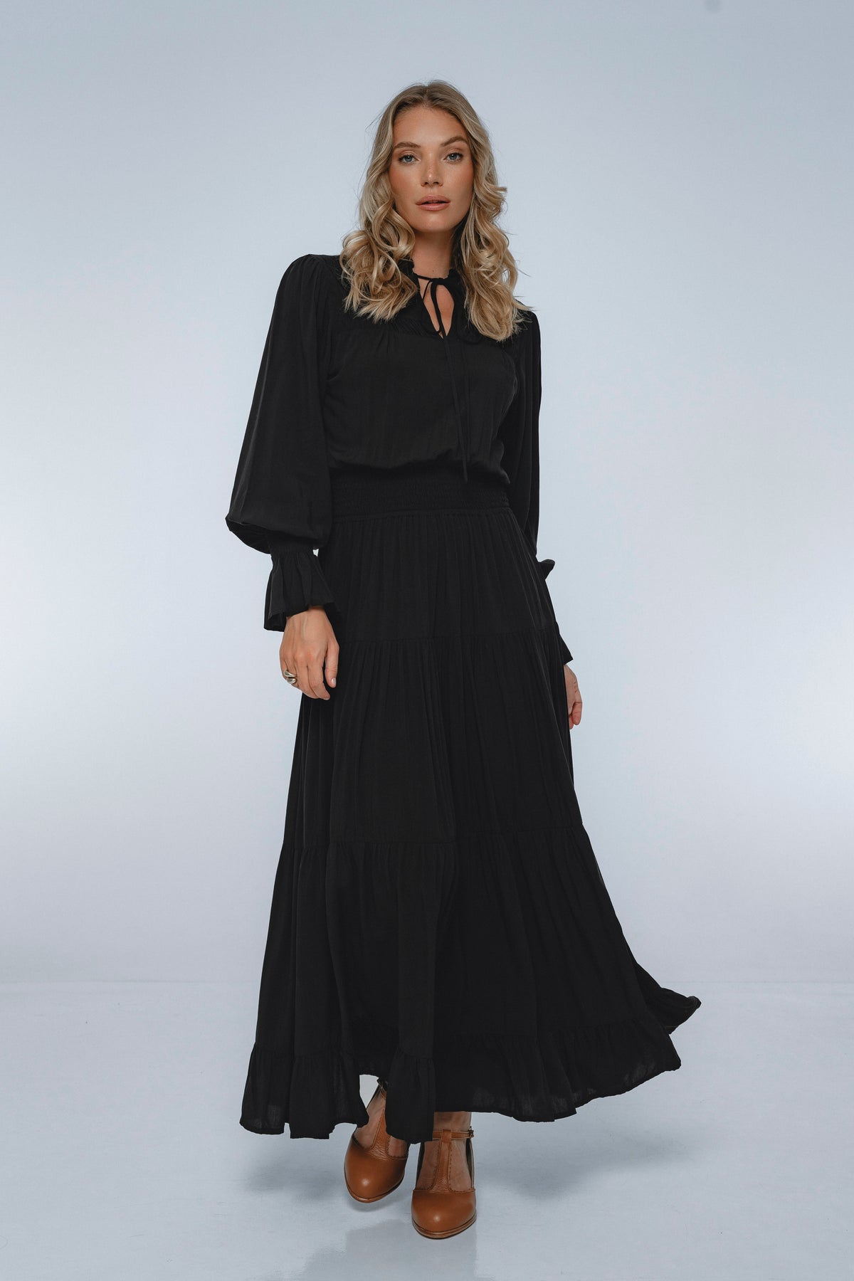 White Lotus Ruffled Maxi Dress-6