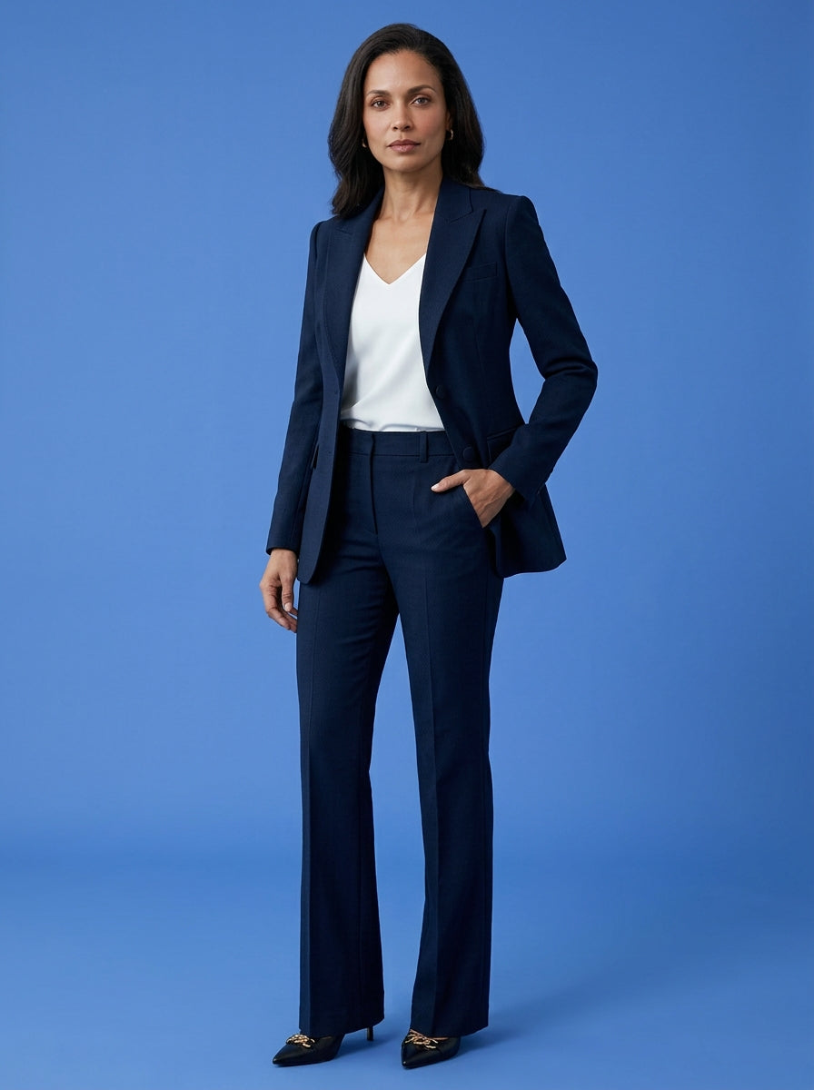 The redefined wide-leg navy pantsuit-0