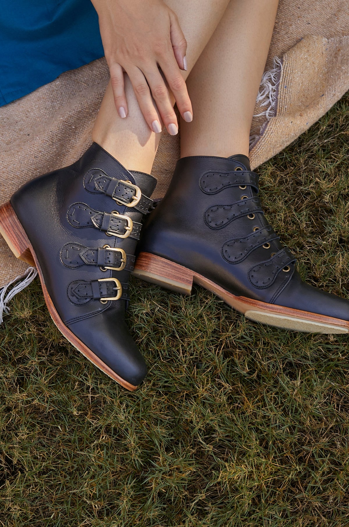 Wild Rose Leather Ankle Booties-0