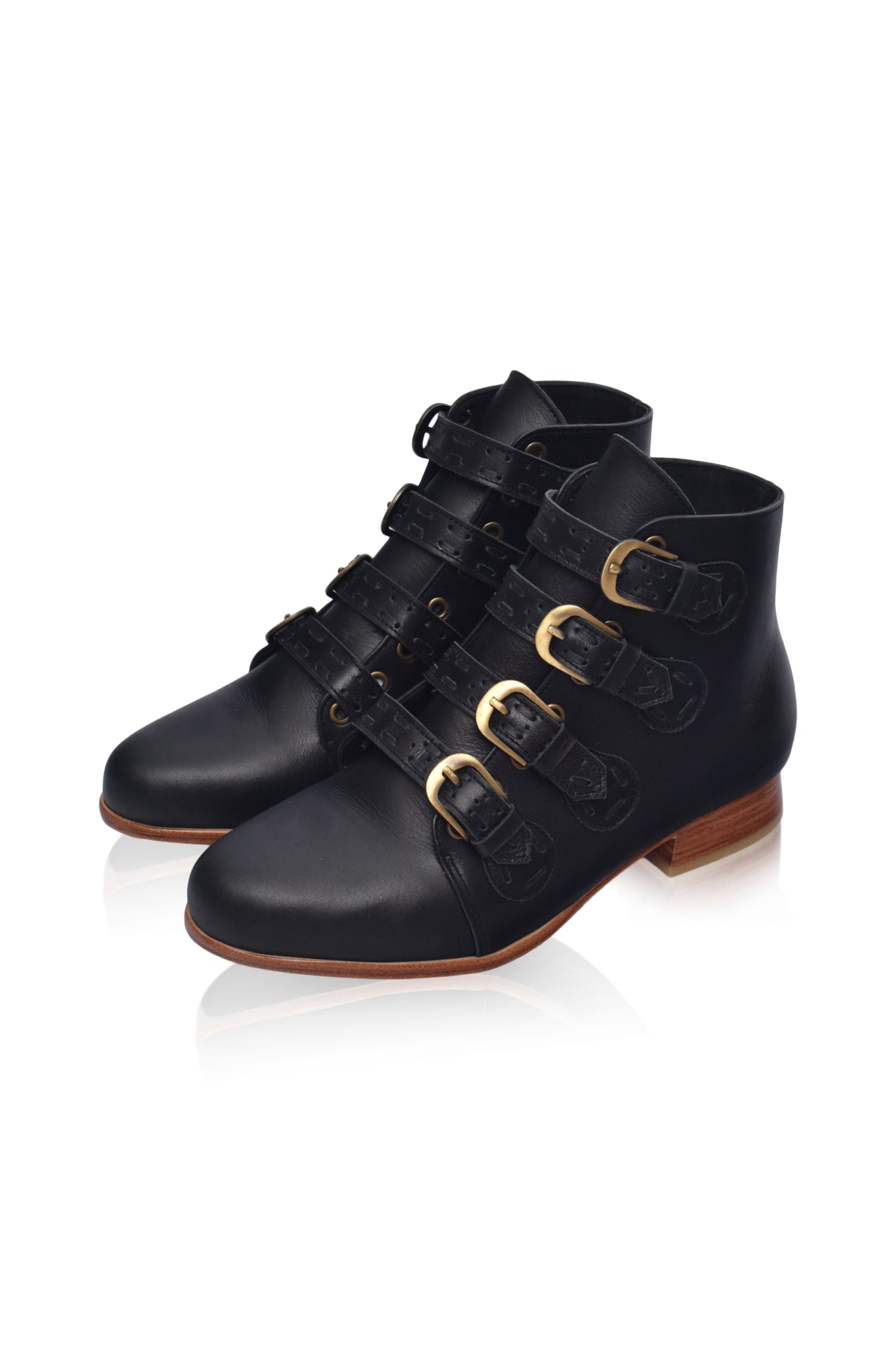Wild Rose Leather Ankle Booties-2
