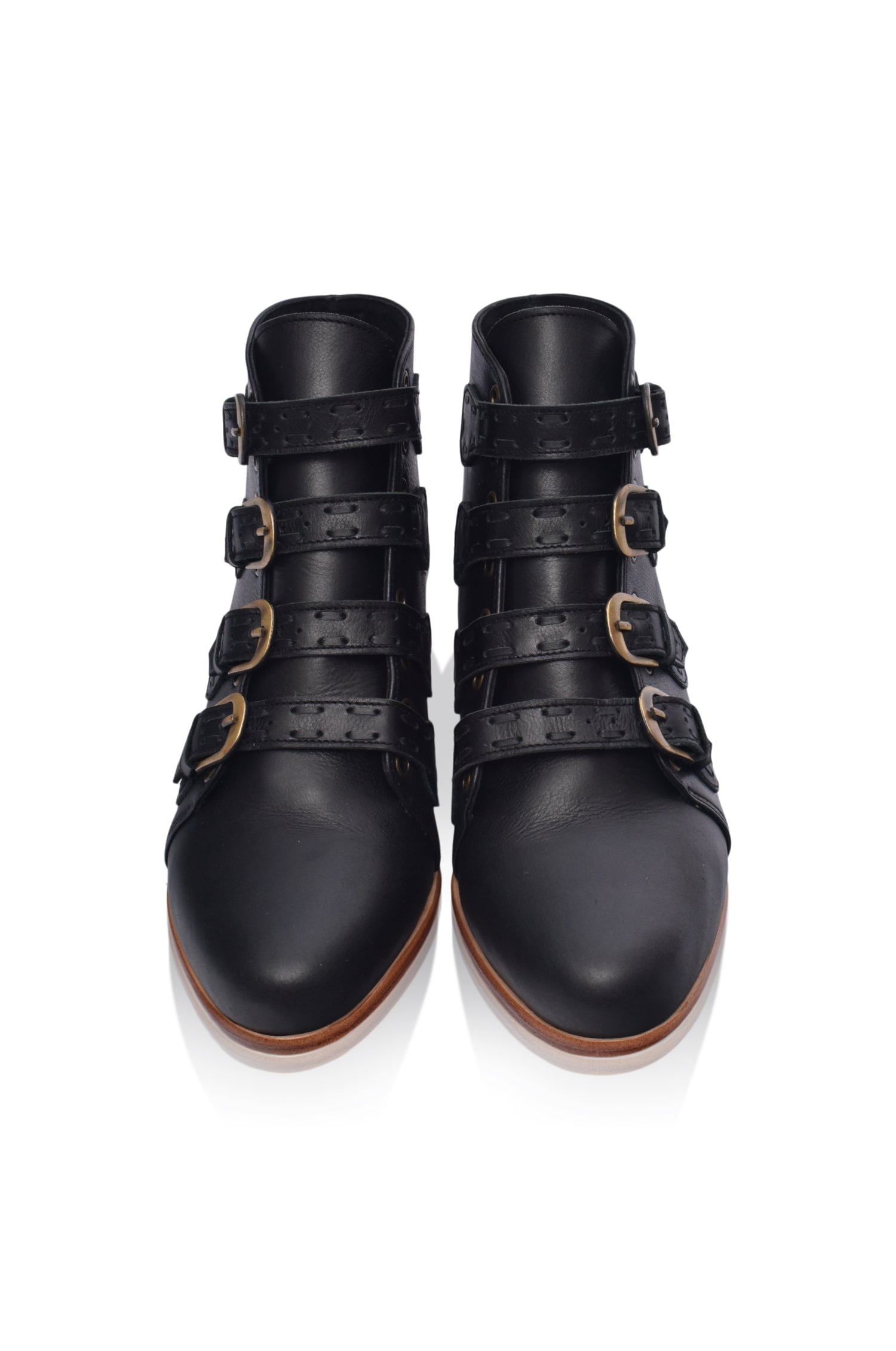 Wild Rose Leather Ankle Booties-4