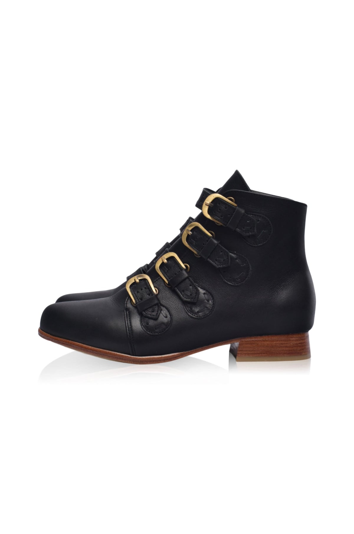 Wild Rose Leather Ankle Booties-7