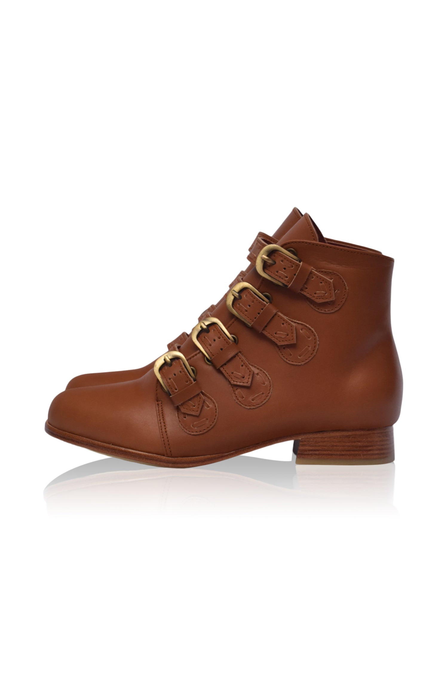 Wild Rose Leather Ankle Booties-1