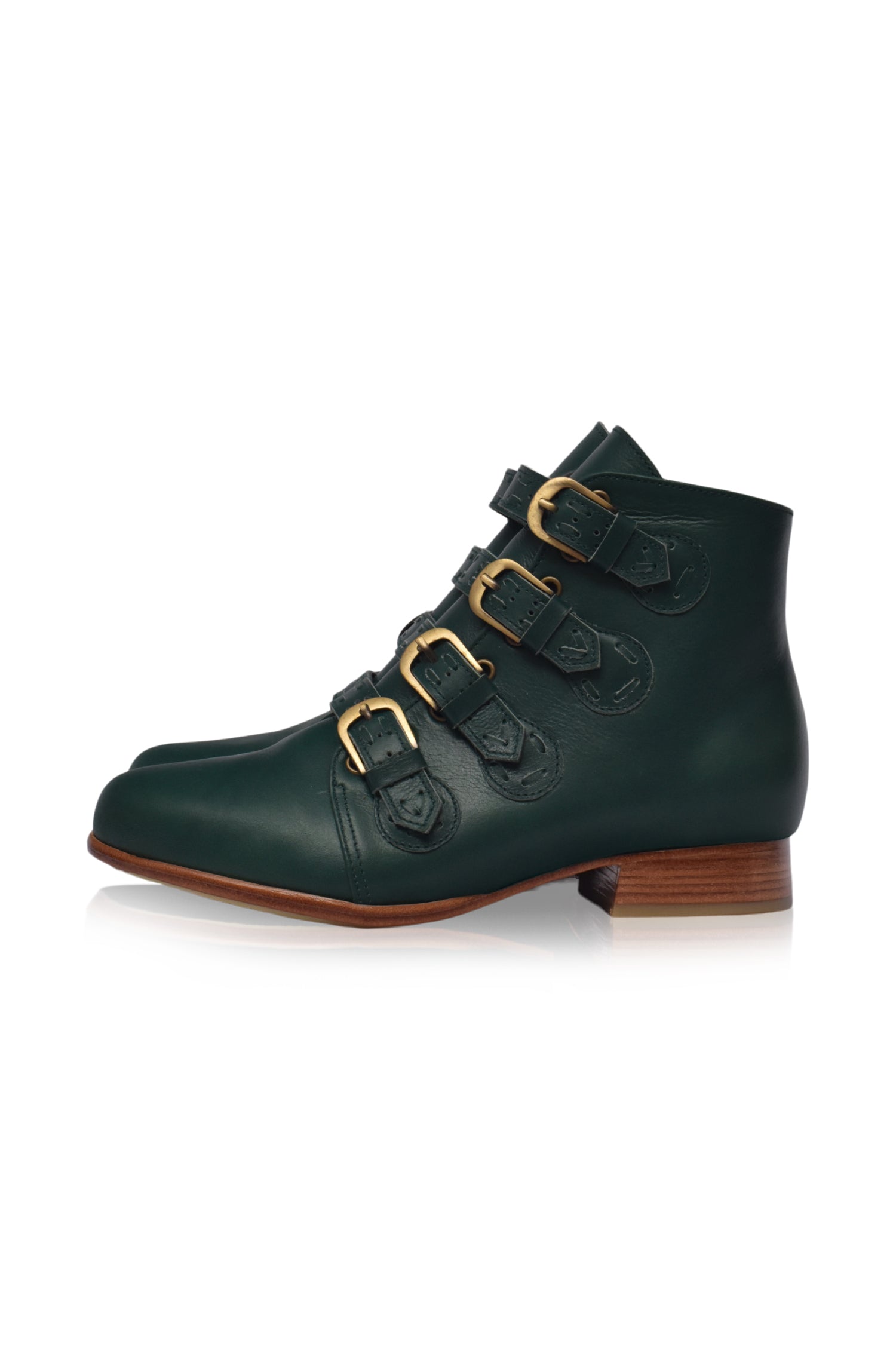 Wild Rose Leather Ankle Booties-7
