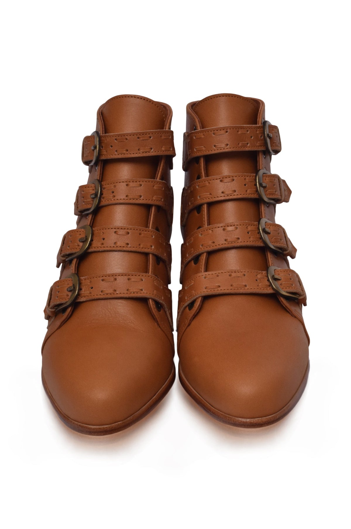 Wild Rose Leather Ankle Booties-2