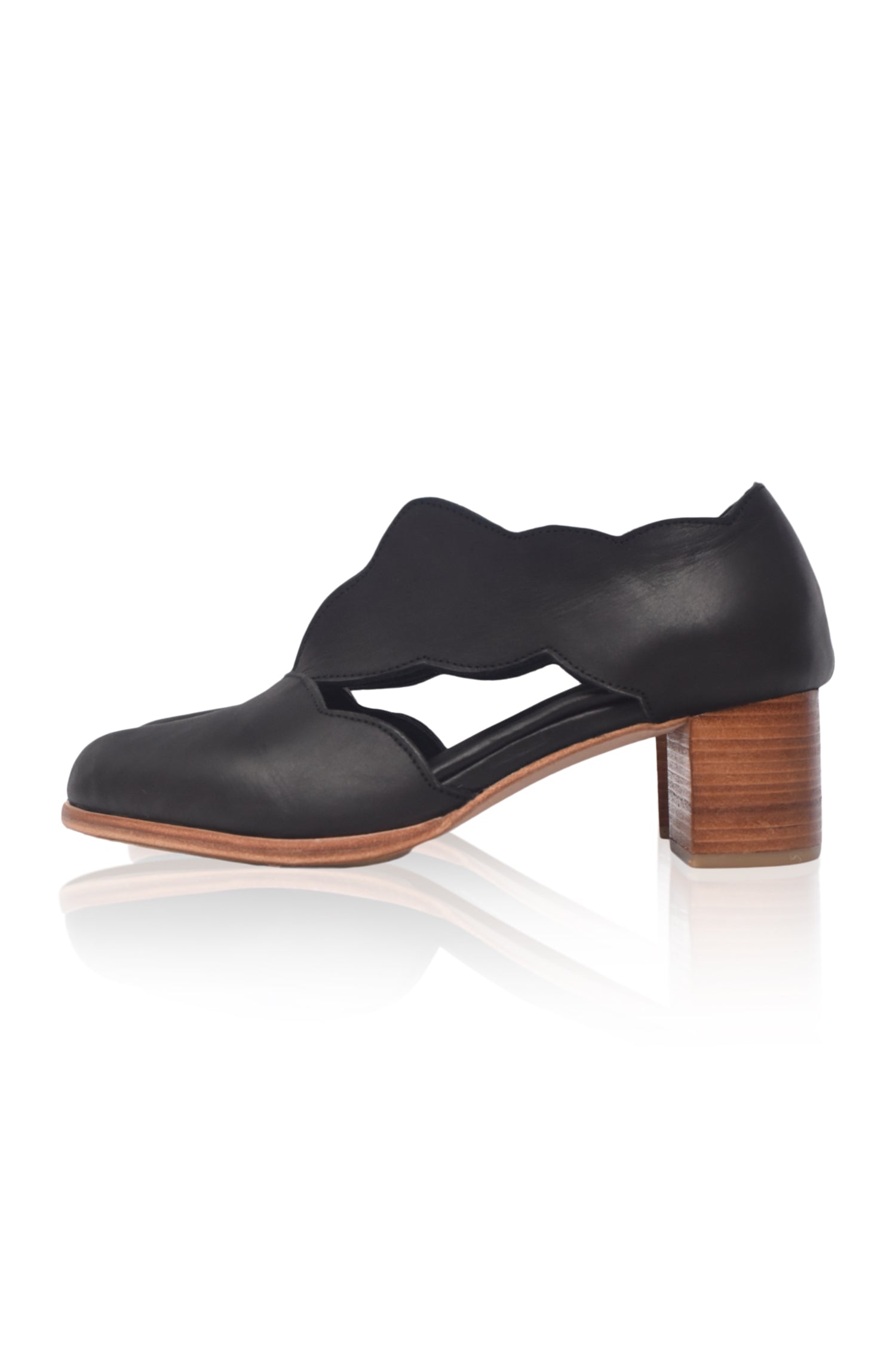 Woodland Block Heel Leather Booties-2