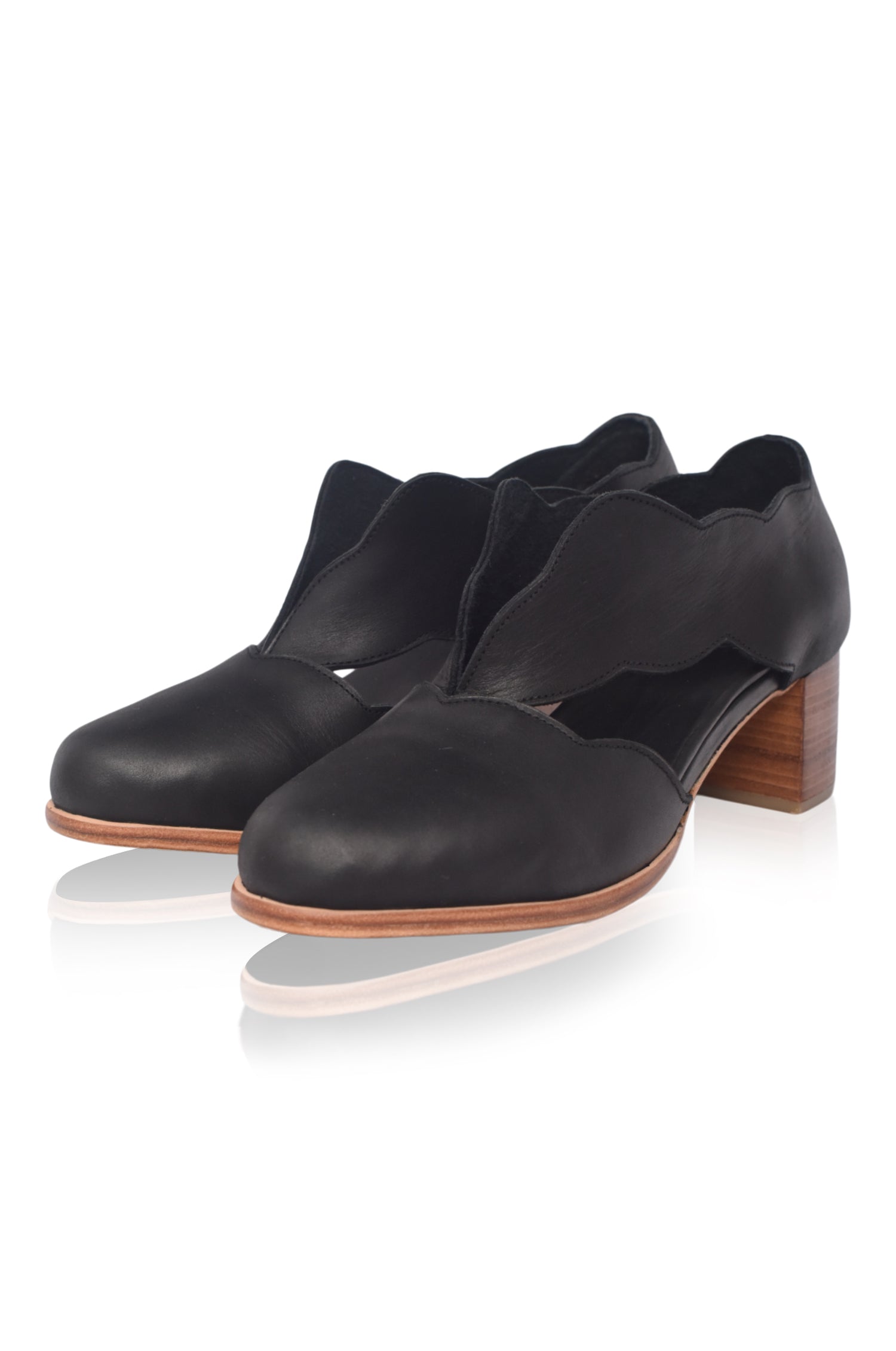 Woodland Block Heel Leather Booties-3