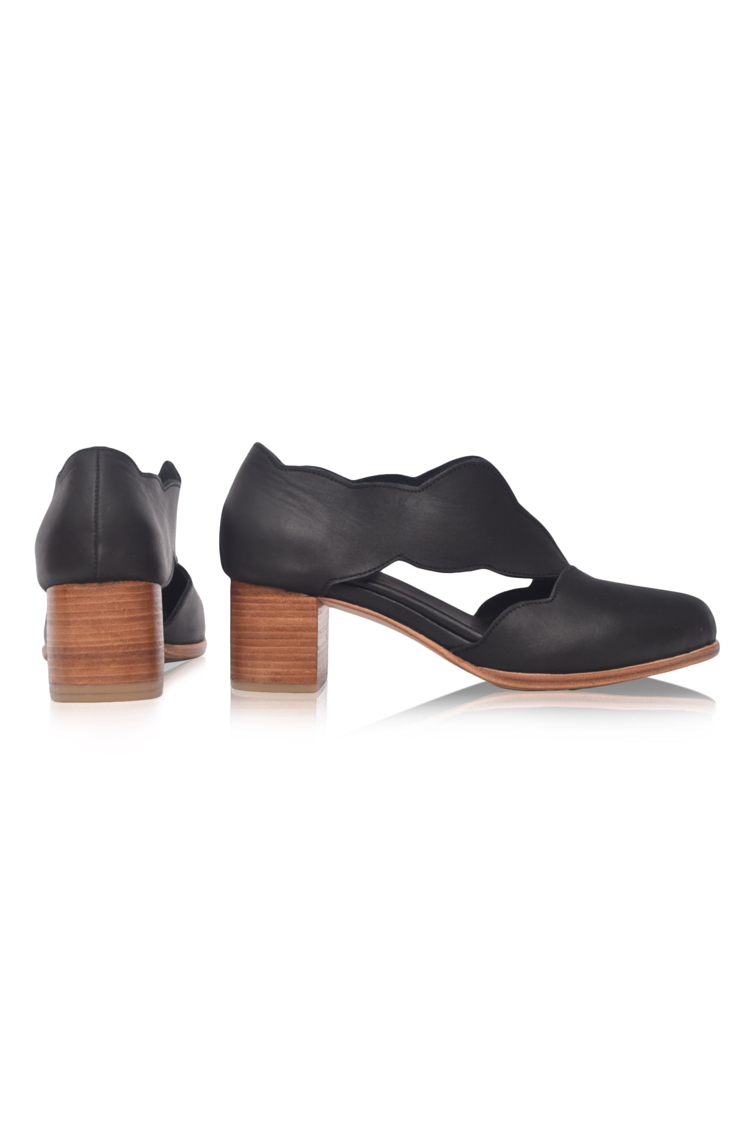 Woodland Block Heel Leather Booties-4