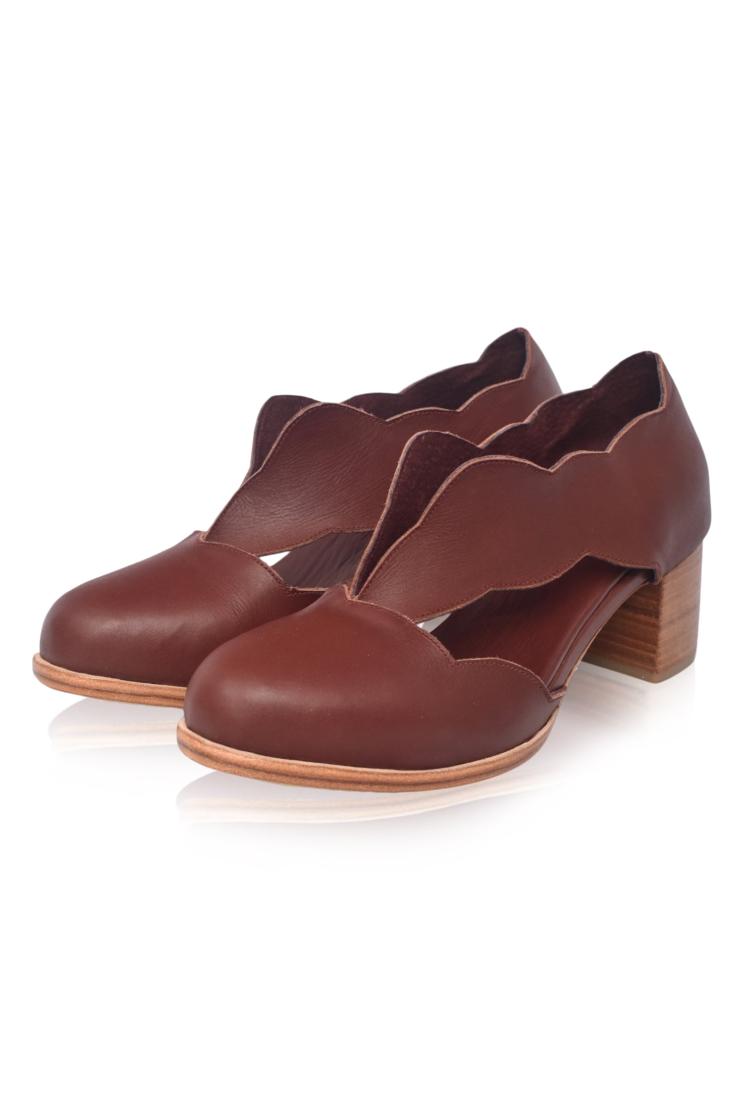 Woodland Block Heel Leather Booties-3