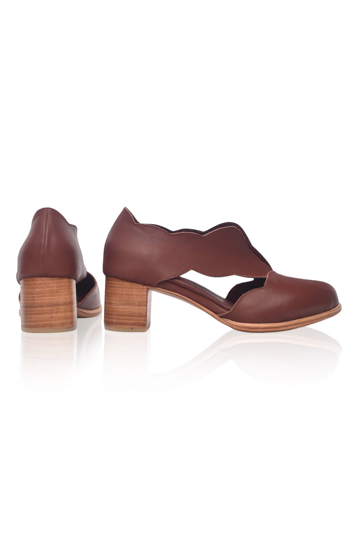 Woodland Block Heel Leather Booties-4
