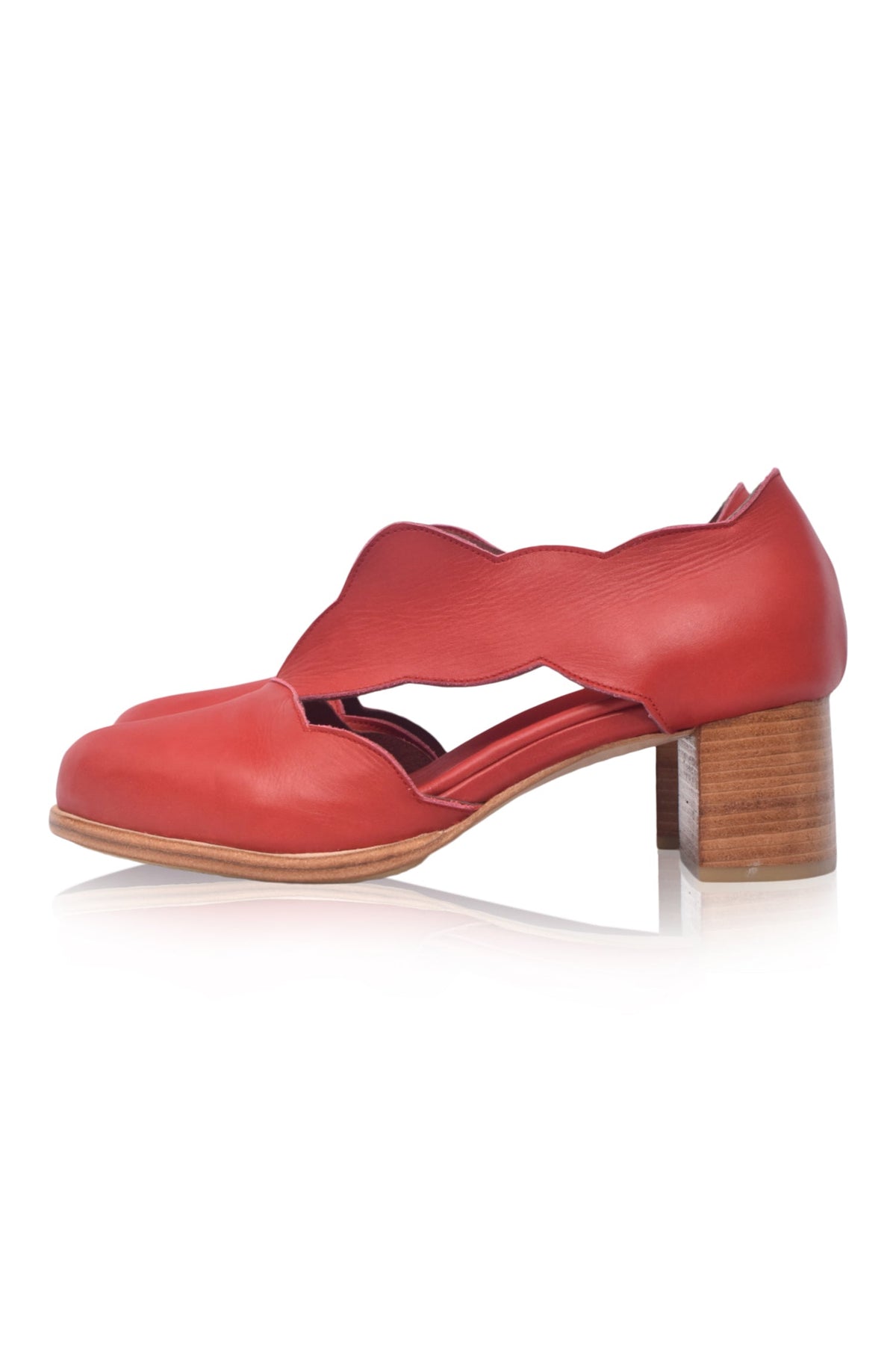 Woodland Block Heel Leather Booties-1