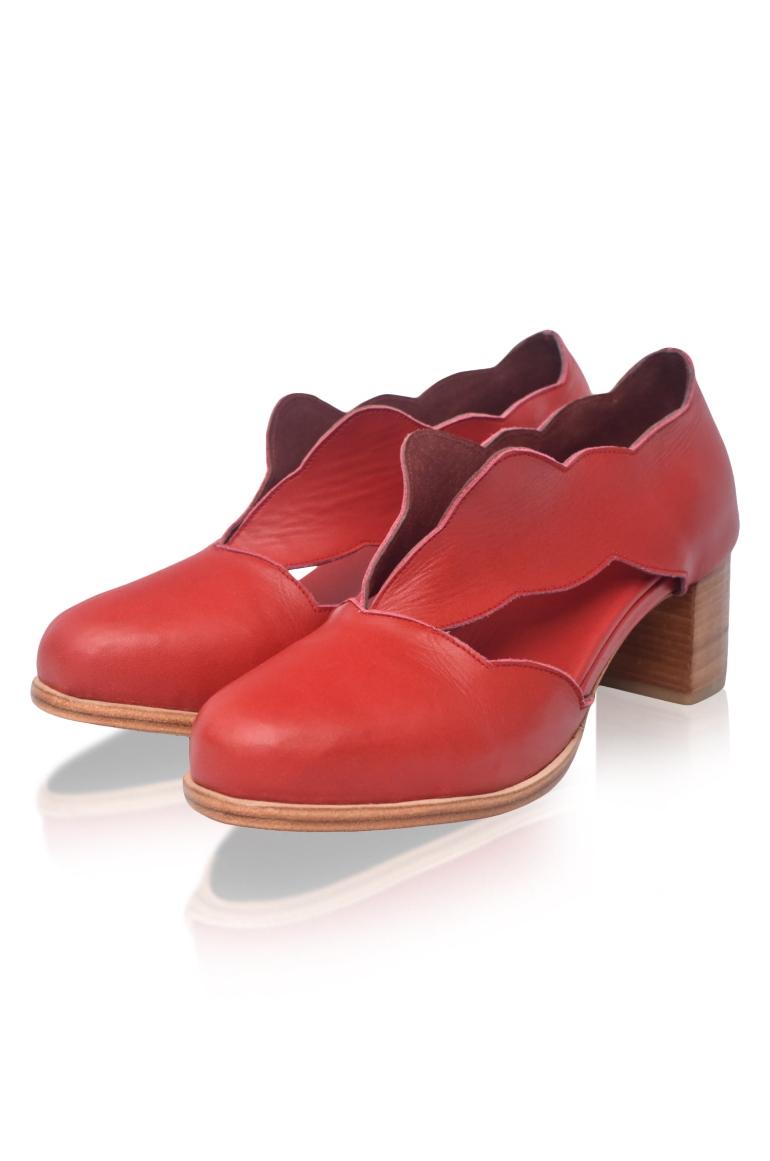 Woodland Block Heel Leather Booties-2