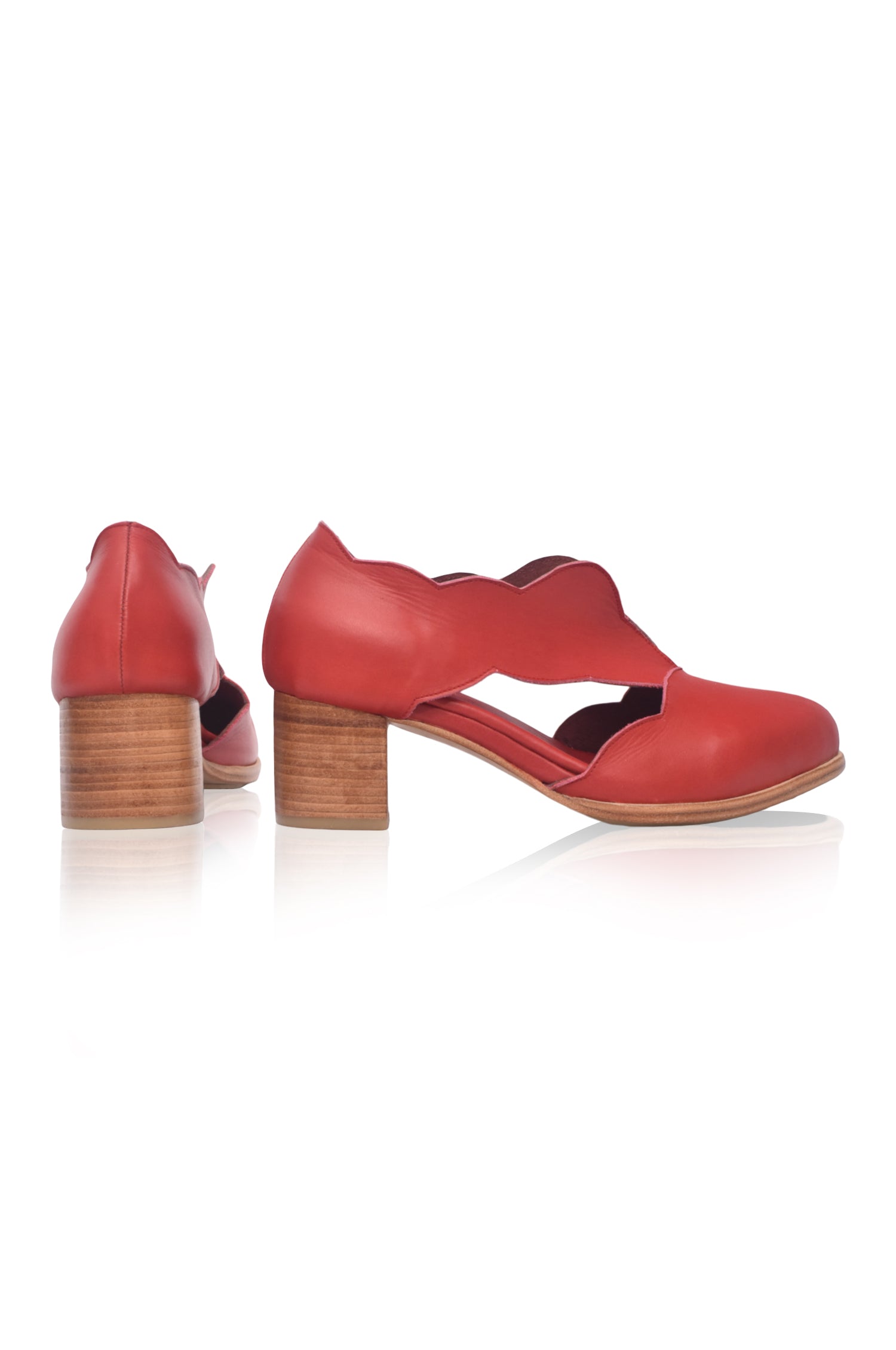 Woodland Block Heel Leather Booties-3