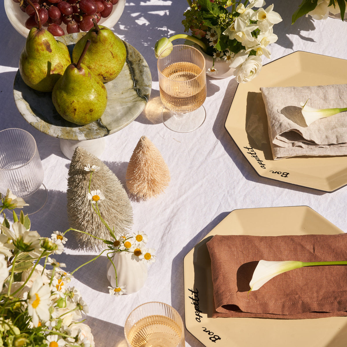 100% Linen Napkin Set Beige-1
