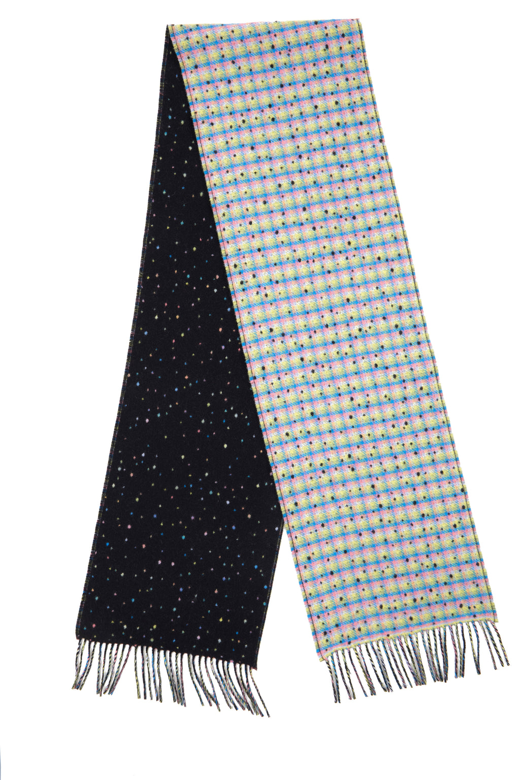Black Spotted Lambswool Scarf-4