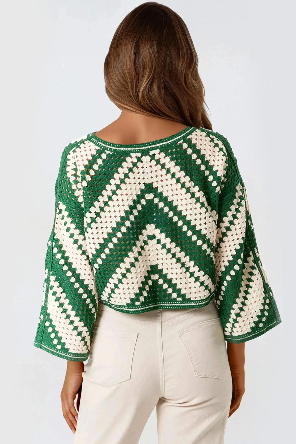 Green Crochet Cropped Top-2