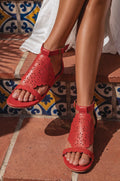 Al Fresco Cut-Out Leather Sandals-0