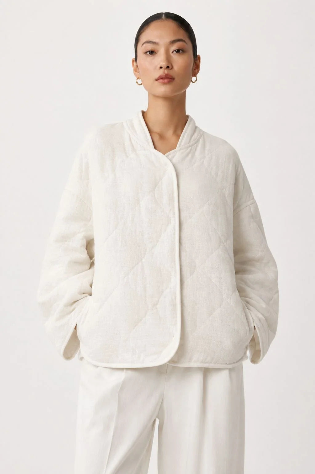Frostwood Linen Quilted Liner Jacket (syncee)-0