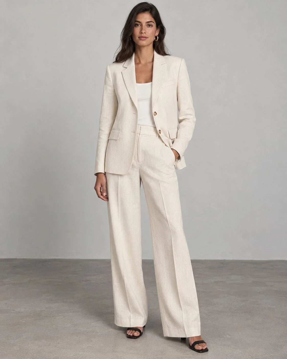Windmere Linen Single-Breasted Blazer (syncee)-0