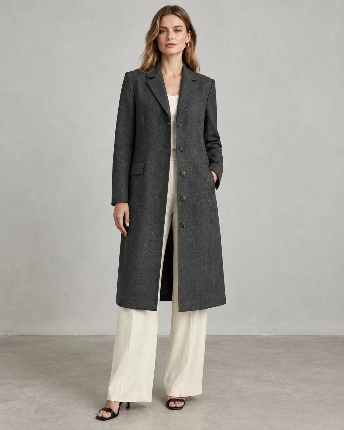 Greywood Linen Single-Breasted Coat (syncee)-0