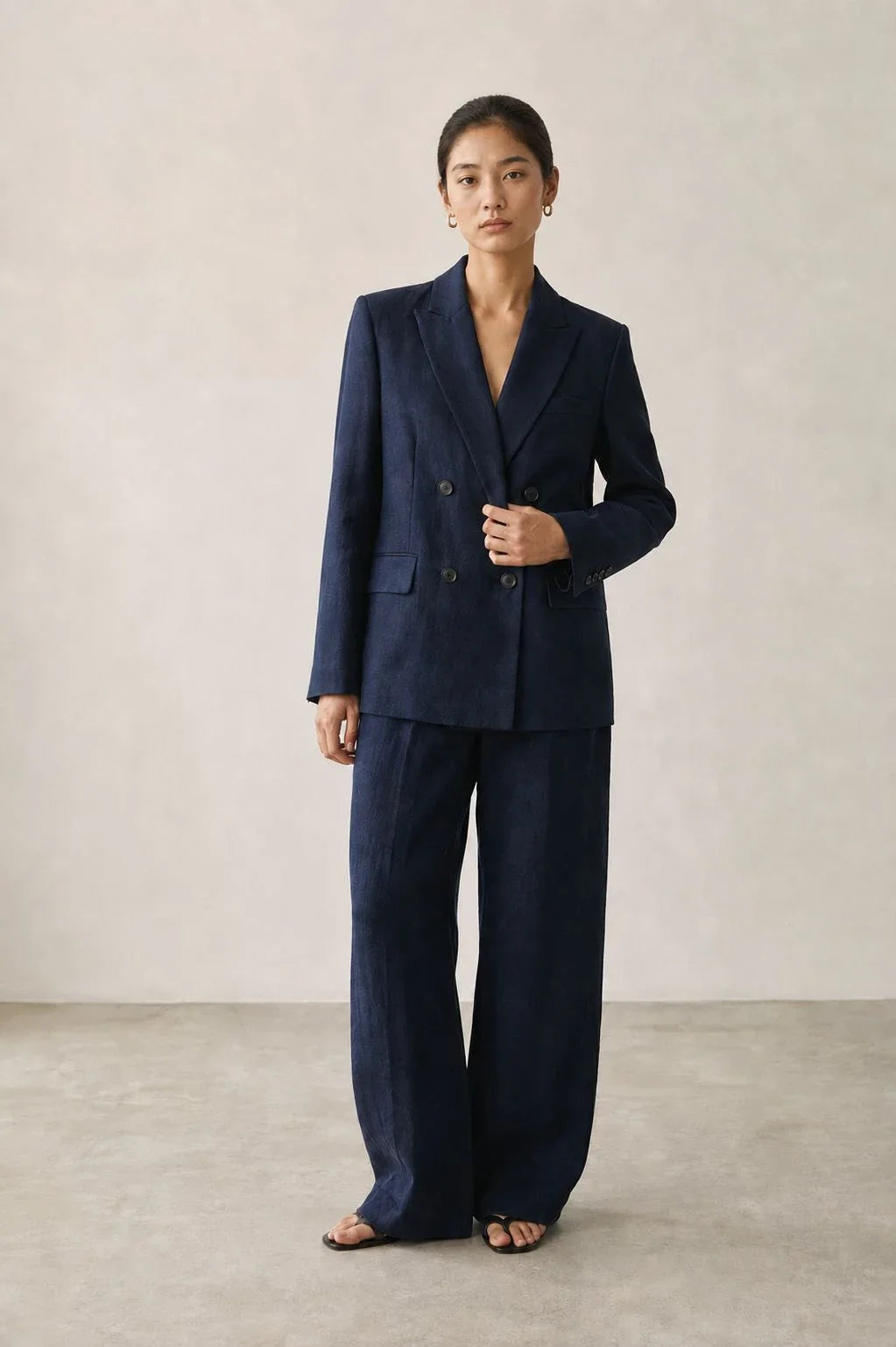 Ridgeline Linen Double-Breasted Blazer (syncee)-0