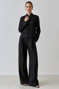 Ravenwood Linen Mandarin-Collar Jacket (syncee)-0