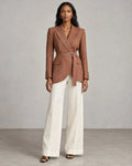 Hollowbrook Linen Belted Wrap Blazer (syncee)-0