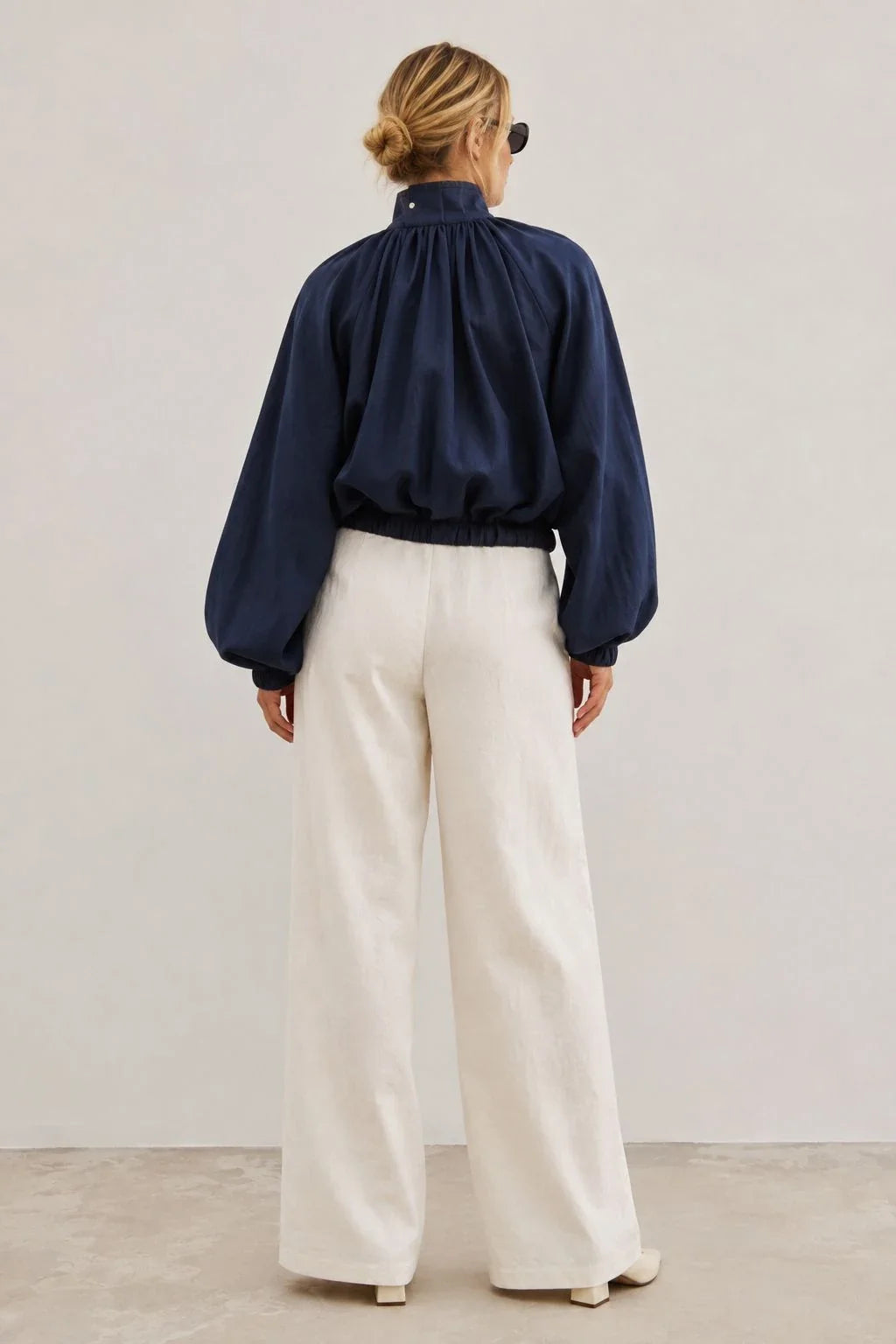 Northfell Linen Gathered Bomber Jacket (syncee)-1