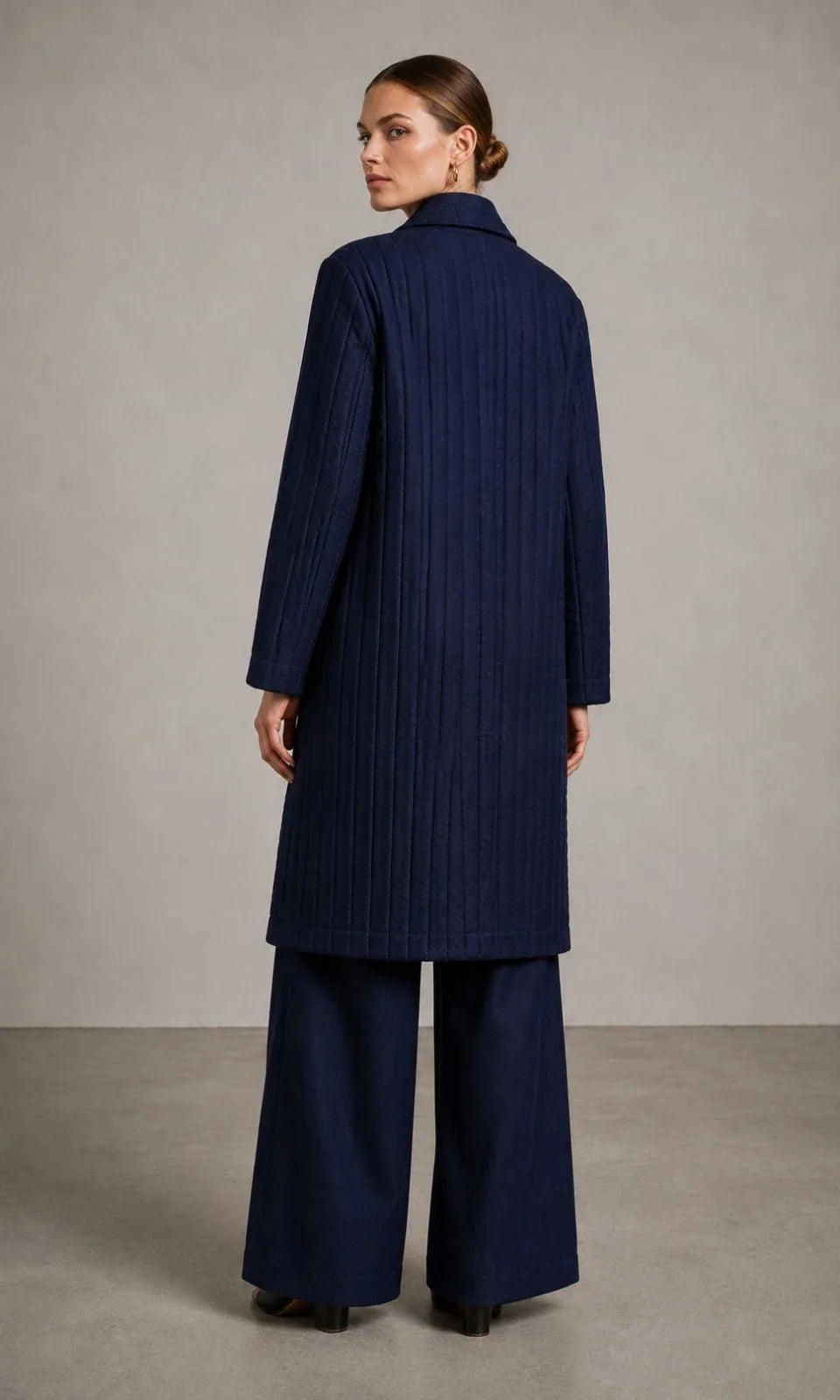 Winterset Linen Quilted Wrap Coat (syncee)-1