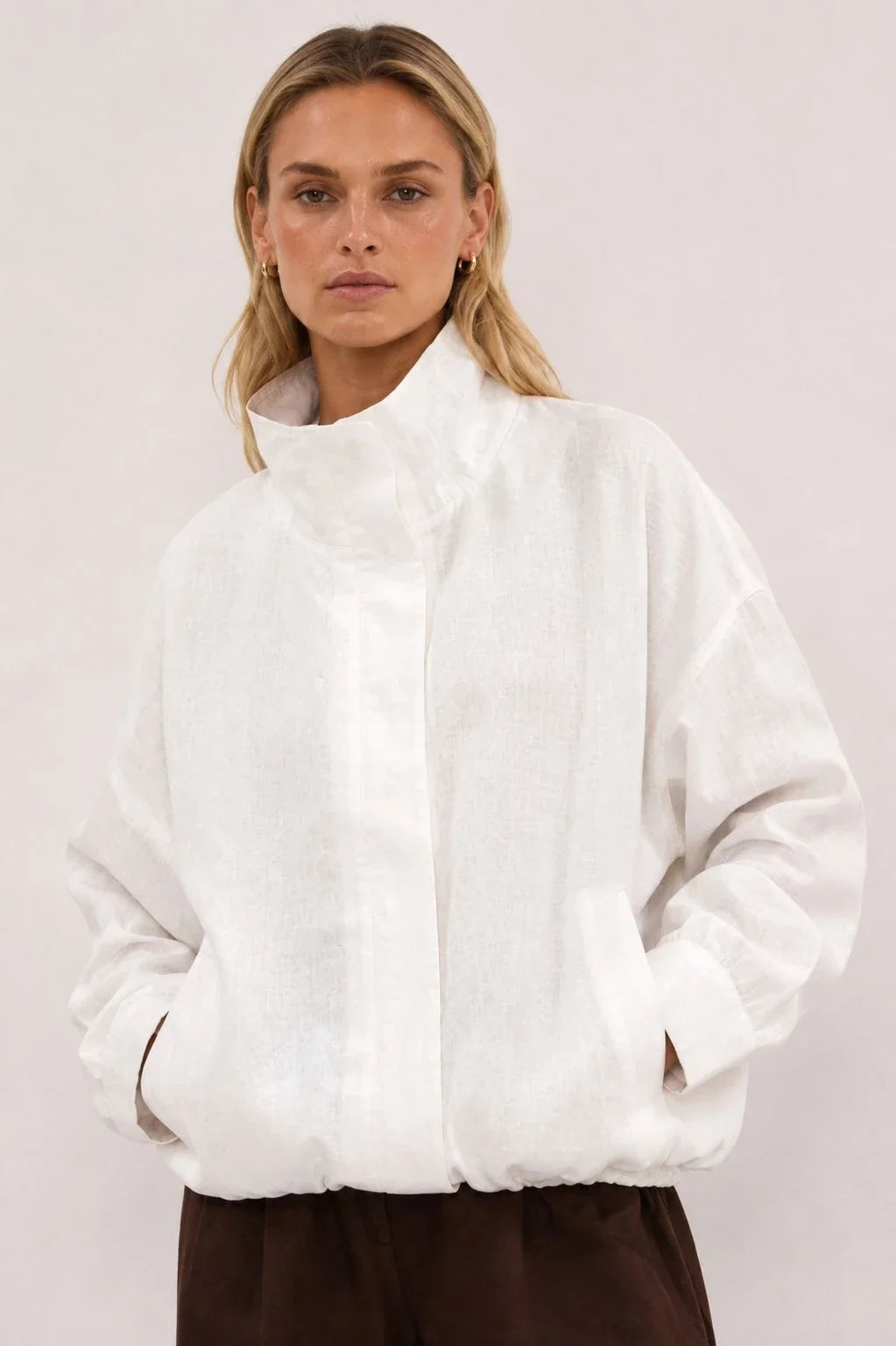 Glacier Linen Bomber Jacket (syncee)-2