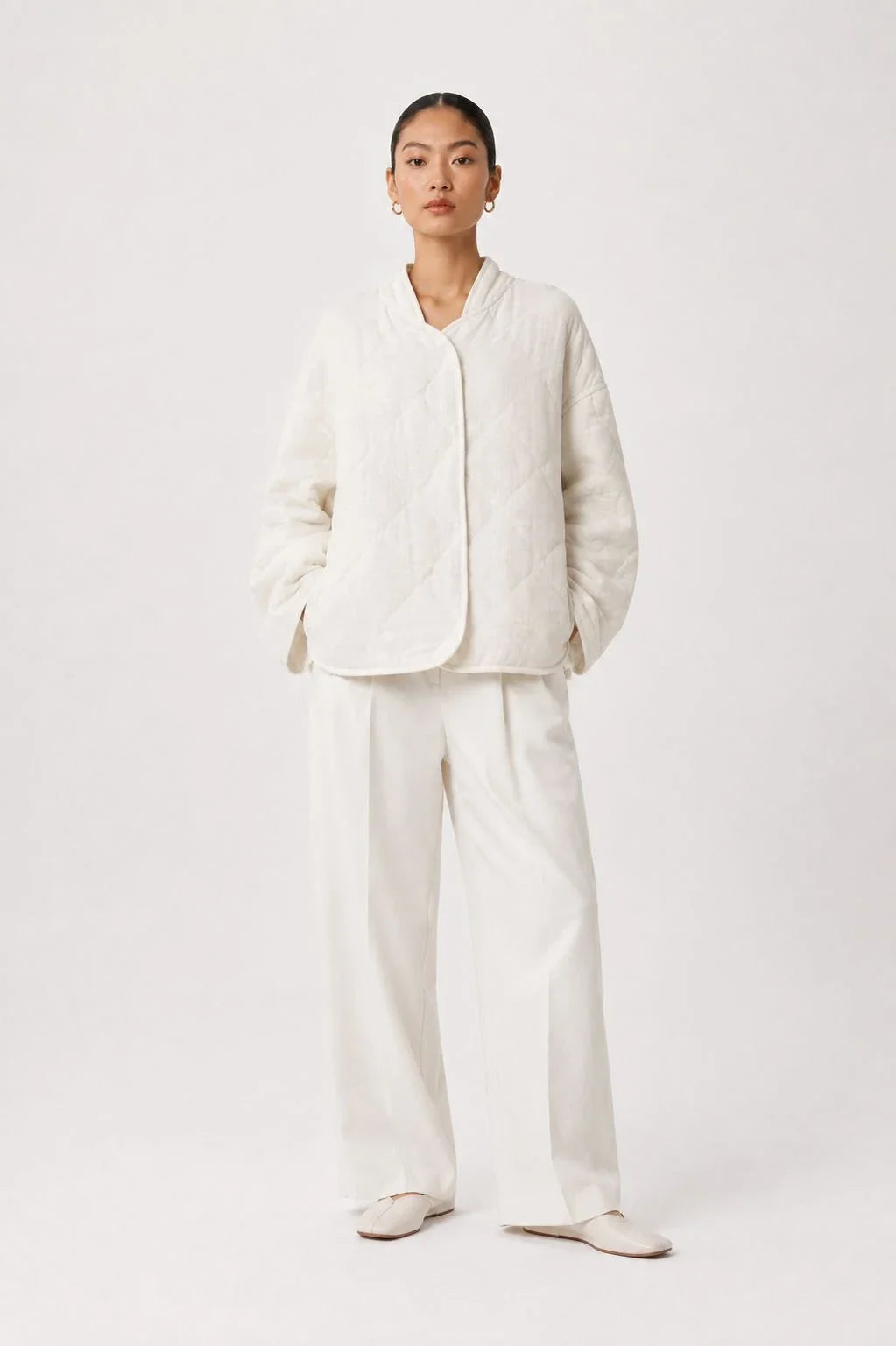Frostwood Linen Quilted Liner Jacket (syncee)-2