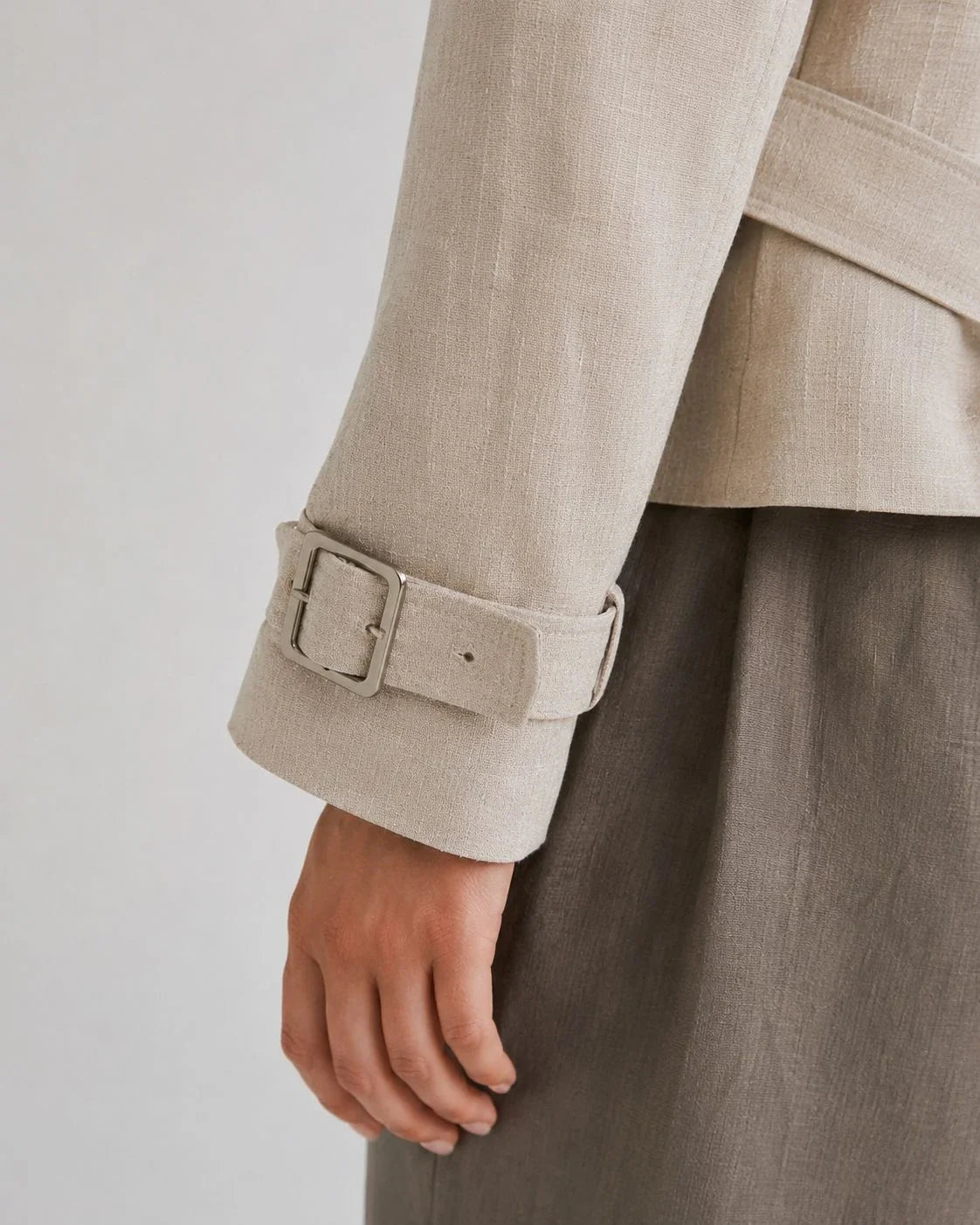 Stonebrook Linen Belted Double-Breasted Jacket (syncee)-2