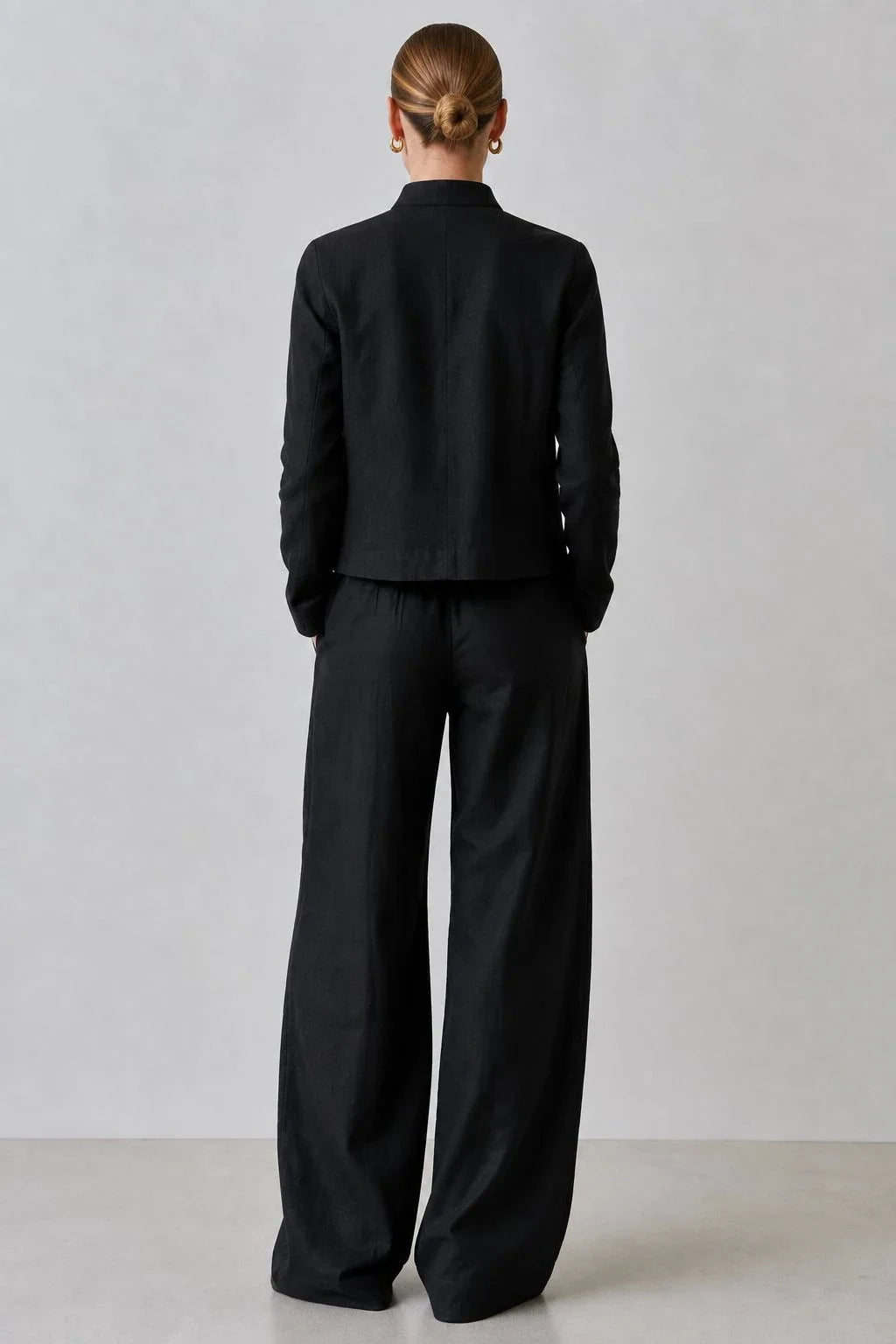 Ravenwood Linen Mandarin-Collar Jacket (syncee)-2