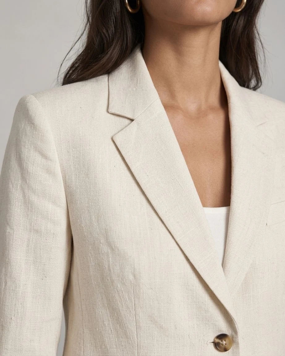 Windmere Linen Single-Breasted Blazer (syncee)-3