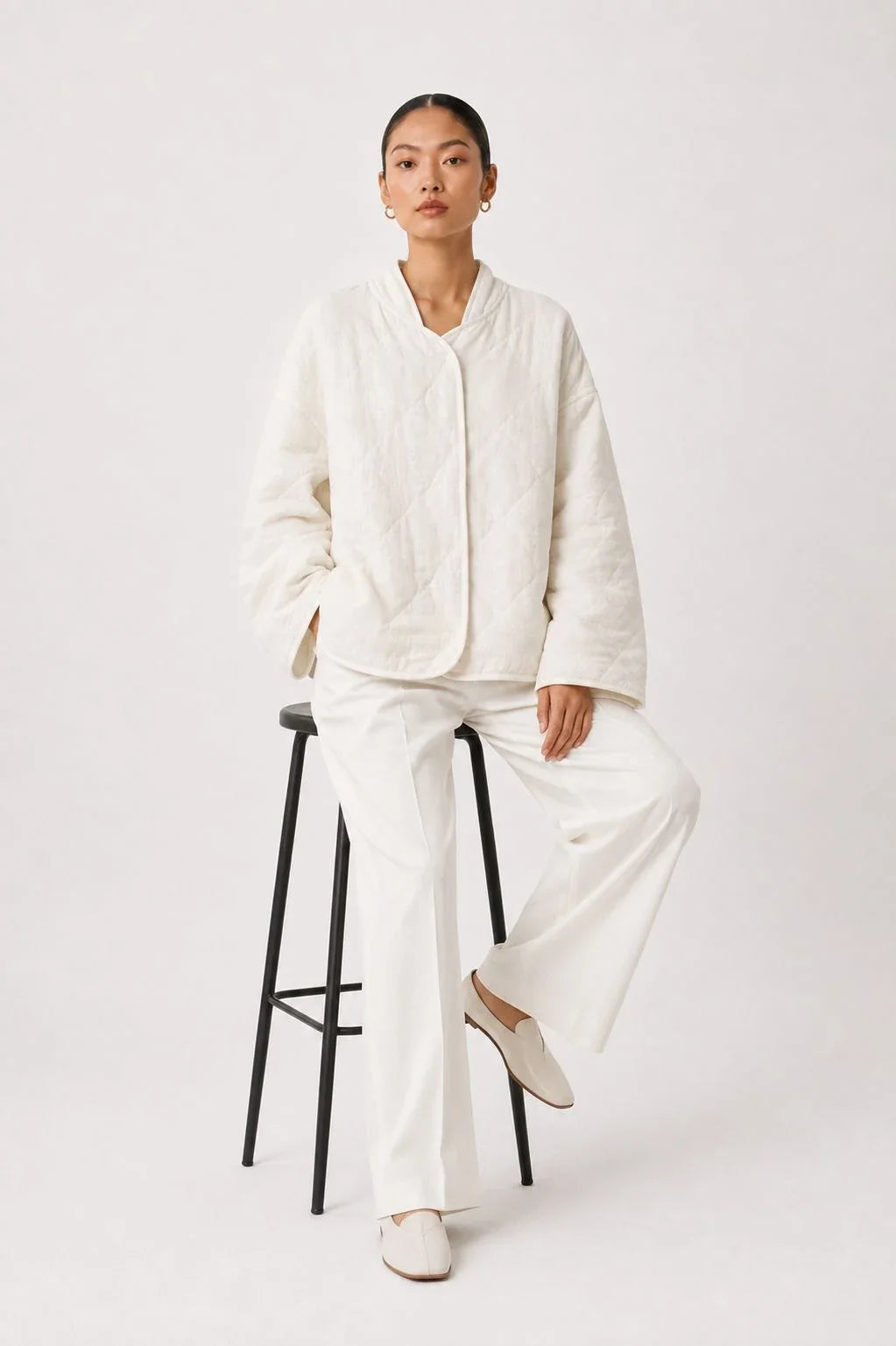 Frostwood Linen Quilted Liner Jacket (syncee)-3