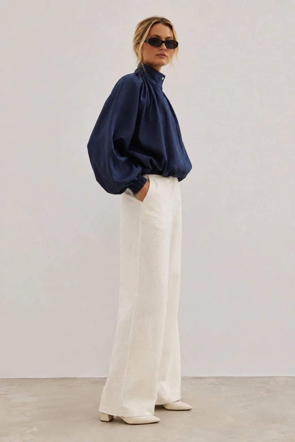 Northfell Linen Gathered Bomber Jacket (syncee)-4
