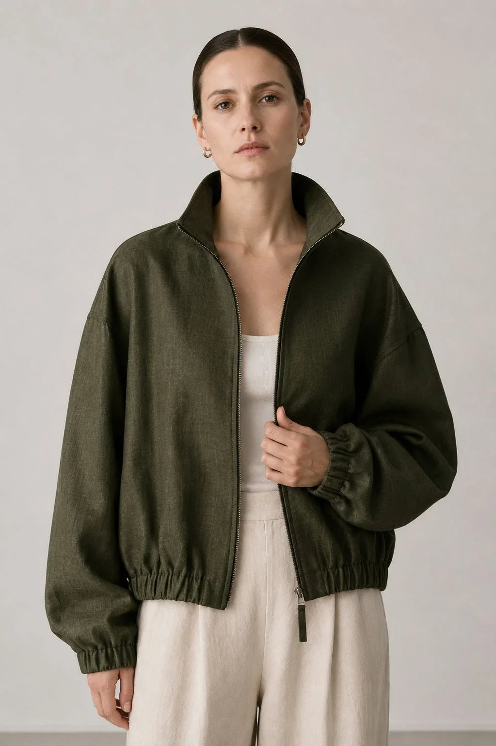 Wildwood Linen Bomber Jacket (syncee)-4