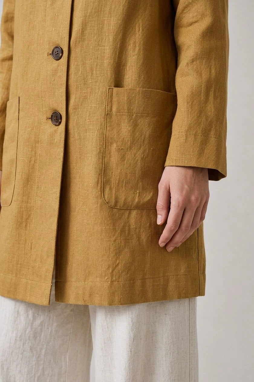 Thornfield Linen Relaxed-Fit Coat (syncee)-4