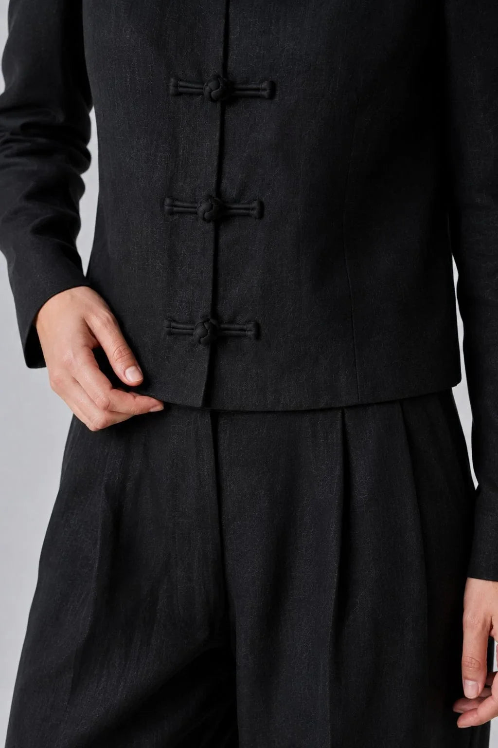 Ravenwood Linen Mandarin-Collar Jacket (syncee)-4