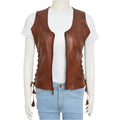 Women’s Brown Leather Vest-0