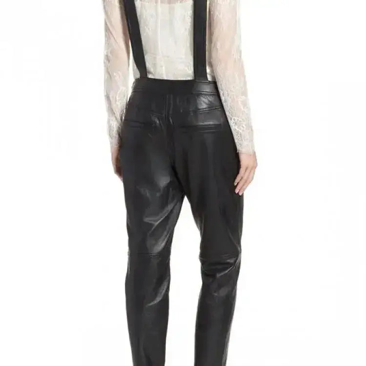 Women’s Leather Romper Leather Jumpsuit-1