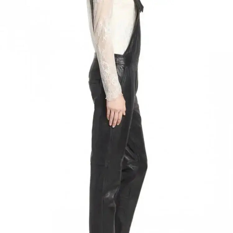 Women’s Leather Romper Leather Jumpsuit-2