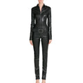 Women’s Belted Leather Jumpsuit-0