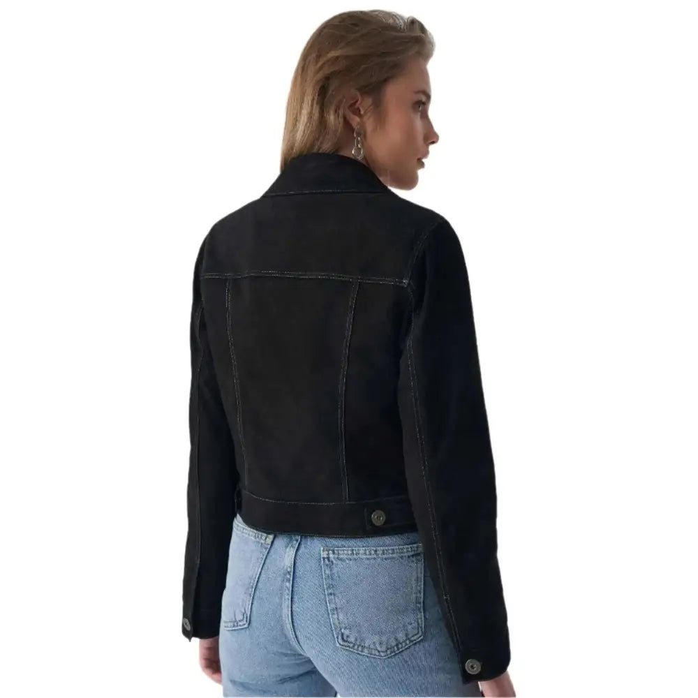Women’s Black Western Suede Jacket-1