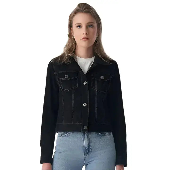 Women’s Black Western Suede Jacket-0