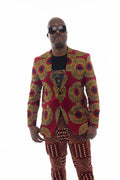 African Fashion Ankara Print Blazer (Concentric pattern)-0