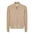 Men’s Brown Suede Leather Bomber Jacket-0